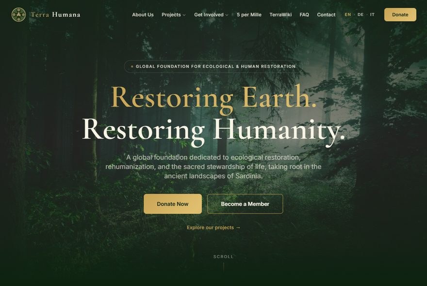 terrahumana.ngo — the public website of the foundation